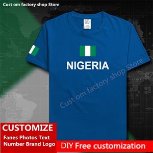 Nigéria nijeriya algodão camiseta de camisa personalizada fãs de nome Diy Número da marca High Street Moda Hip Hop Camiseta casual solta 220616