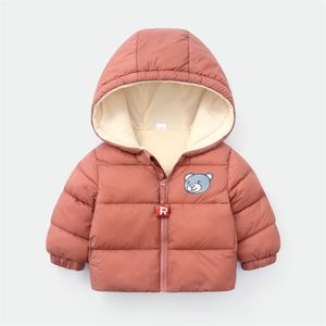 Baby Boy Winter Jackets Dzieci Bawełniane płaszcze dla chłopców i dziewcząt ubrania dziewczynki 18- Dzieciowe kurtka maluch 7 kolorów znamion LJ201203