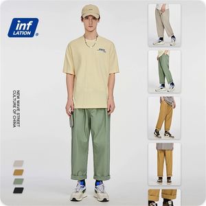 INFLATION Collection Men Cargo Pants Hip Hop Loose Fit Casual Men Cargo Pants Solid Straight Men Summer Trousers3058S20 201203