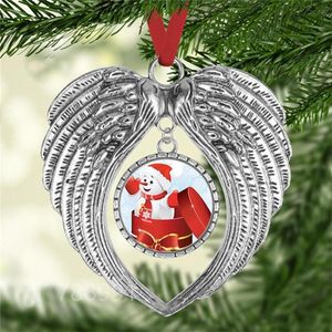 زينة زخرفة عيد الميلاد في التسامي ، فإن ملاك الأجنحة شكل فارغ النقل الساخن للطباعة الاستهلاكات اللوازم هدية SXA11