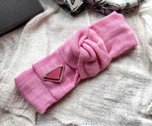 Designer Linen Headbands Headwraps For Women 2022 New Fashion Metal Letter Printed Bow Elastic Head Scarf cross edge Hair band Hairbands gifts