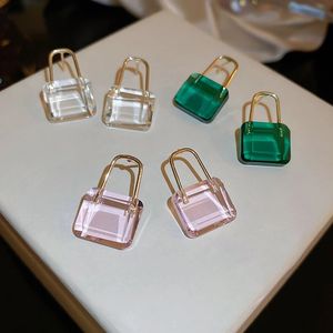 Enkla kristallörhängen med litet lås, liten design och söta örhängen