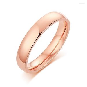 Bröllopsringar Rose Gold Plain Ring for Women Minimalist Band Choc 4mm Engagement Lovat storlek 5 till 10 Wynn22