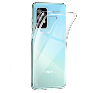 Kristallklare, ultradünne, schlanke, weiche TPU-Hüllen für Samsung Galaxy S21 S22 Ultra S20 FE A12 A52s 5g A53 S10 Plus A50 A52 A32 A51 A71 A72 Transparente Rückseite