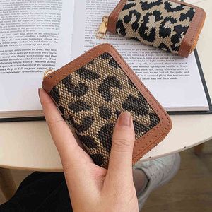 Kvinnors plånbok gjord av läderförföljningar Passomslag Bok Bokplånbok Retro Leopard Print Houndstooth Winter Fashion 220512