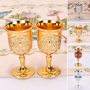 Tassen Retro Kreative Kleine Getränke Wein Tasse Goldenen Becher Europäischen Stil Home Bar Propitiate Wasser Weiß Messing CopperMugs