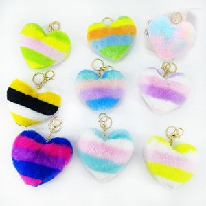 Kliny Kolor Love Cute Fur Ball Ladies Bagaż samochód biżuterii Wisijana Kolorowa symulacja Rex Peach Serce Key Smal22