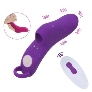 Vuxen massager klitoris stimulator g spot massage trådlös fjärrkontroll finger vibrator kvinnlig onanator 9 frekvens leksaker för kvinnor