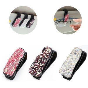 Diamond Car Glasses Clip Party Favor Multifunction Sunglasses Holder Ticket Card Clamp Clip Fastener Accessories 8 Colors