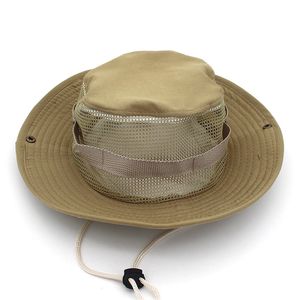 Camo Boonie wide brim 야외 모자 메쉬 남성용 남성 여성 군대 전술 와이드 브림 모자 낚시 사냥을위한 정글 선 모자