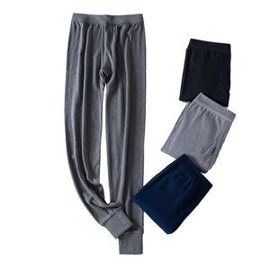 Pijama de fundo quente e quente de inverno de outono para homens pretos cinza casual calça caseira slim casas de dormir puro algodão sono masculino 201109