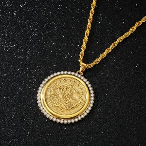 Kolye Kolye Klasik Yaratıcı Türkiye Rozeti Deseni Moda Erkek Kadın Zirkon Altın Gümüş Kolye Trendi Gece Kulübü Jewelrypendent