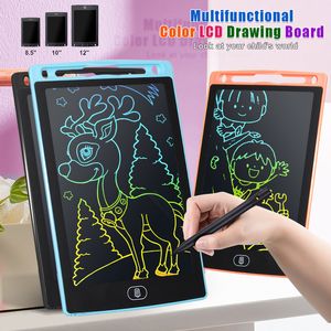 8.5 / 10/12 polegadas LCD desenho tablet eletrônico escrita placa colorida caligrafia almofada menino menina crianças brinquedos presentes 220418