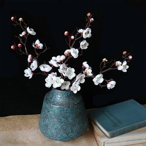 Flores decorativas Wreaths Wreaths Artificial Flower Cherry Plum Blossom Pêssego Ramo de alta qualidade Casamento de casamentos de casamento Blossomdecorative