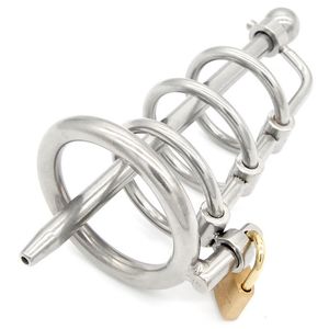 Stainless Steel Urethral Sound Chastity Device Metal Cock Ring Penis Lock Dilators Plugs sexy Toys For Men