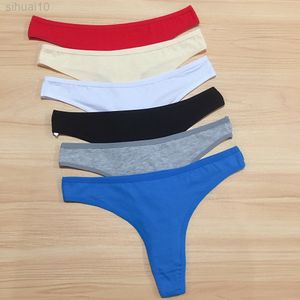 3 Piece One Suit Ladies Thong Briefs Women G Strings Sexy Lingerie Big Size Cotton Underwear Female Panties Solid Tanga mujer L220803