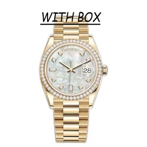 Luksusowe zegarki Męskie automatyczne zegarki mechaniczne 41 mm Pełna stal nierdzewna Diamentowa ramka wodoodporna Luminous Gold Watch Montre de luksuse dropshipping zegarki