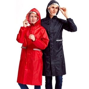 Men Women Outdoor Rain Coat Long Waterproof Adults Hiking Travel Bicycle Motorcycle Thickness Raincoat Stylish Big Rainwear R648 201202