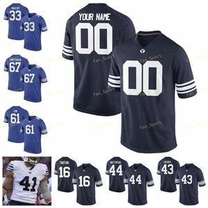 Nik1 NCAA College Jerseys BYU Cougars 5 Dayan Ghanwoloku 33 Emmanuel Esukpa 82 Dax Milne 13 Micah Simon 16 Baylor Romney Custom Football Stitched