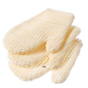 Guanto in fibra di sisal naturale da bagno spa doccia scrubber spugna guanto in fibra ammorbidire liscio rinnovare la pelle anti-età ecologico RRB14889