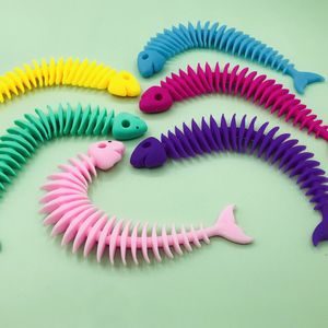 Fidget Toys Fish óssea forma de bracelete de silicone Squeeze Bracelets Educacional Toy Educational Toy for Kids Special Needs Amasse