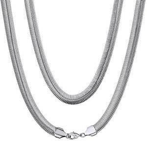 5pcs in bulk 6mm 21.6 Inch Silver Fashion Snake Chain Necklace Stainless Steel Flat Link Chain Jewelry For Mens Women