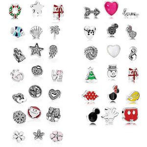 100% 925 Sterling Silver Beach Fish Shell Charms Clear CZ Zestaw 3 Tickets Heart Locket Floating Fit Wisiorek Oryginalna Biżuteria AA220315