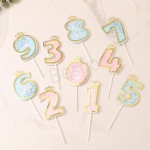 Kinder Geburtstag Kuchen Dekoration Party Cupcake Krone Buchstaben Karte Dekor DIY Hochzeit Festival Gebäck Top Dekoration Lieferungen BH6367 WLY