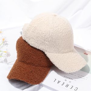 1PC Outdoor ciepła zimowa czapka wełna zagęszcza baseball dla dziewcząt solidny snapback Regulowany hip-hopowy kapelusz Visor 56-60 cm Prezenty