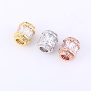 Big Hole Square Stone Cylinder Beads Charm for DIY Jewelry Making