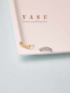 Stud YasuユーザーボーナスS925 STERLING SILVER Minimal Smile Memale Female Earrings for Girls Student Party Small Jewelry Accessoriestud Kirs22