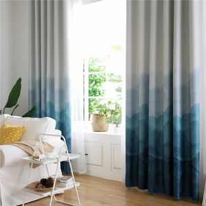 Perde Drapes Yatak Odası Oturma Yemek Odası için Perdeler Avrupa Tarzı Lüks Mavi Gradyan Velvet Karartma Ordu Ev Dekoru Windowscurtain