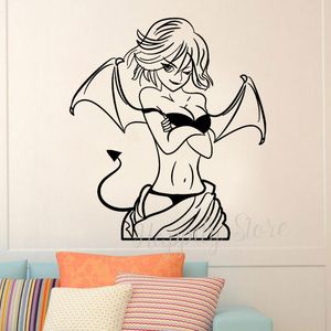 Duvar Çıkartmaları Varış Korkunç Seksi Çıplak Demon Kız Moda Odası Dekor Çıkartmaları Çıkarılabilir Erkek Duvar Kağıdı P721