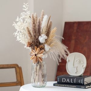 1 set di erba di pampa naturale essiccata, bouquet di fiori da sposa, Phragmites, piante di canna, decorazioni per la casa, soggiorno, Natale