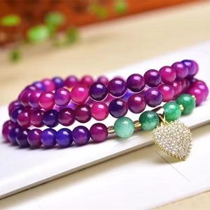 Perlenstränge natürliche lila Sugilit Chalcedon Jades Steinperlen für Schmuck Herstellung Armband Halskette Kent22