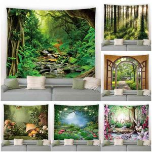 Tapestry Tropical Rainforest Forest Tapestry Fantasy Mushroom Flower Plants Tre