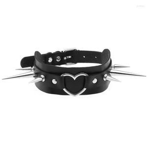 Chokers Harajuku Chocker Sexy Heart Rivets Black Goth Punk Gothic Choker Necklace For Women Hip Hop Jewelry GiftsChokers Godl22