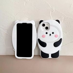 New Style Silicone Phone Cases for Iphone 13promax 12 11 7P Cute Panda Cross Dressing Rabbit Cover Case