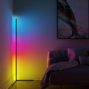 Golvlampor 110V 220V Remote Control RGB Symphony Lamp vardagsrum Enkel färgglad 24W LED -strip atmosfär hörn lampor