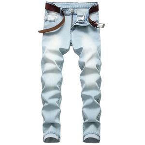 Мужские джинсовые брюки Джинсы Ретро Регулярный Fit Classic Simple Light Blue Survey Plus Размер Высококачественные Бренда Мужские штаны 220328