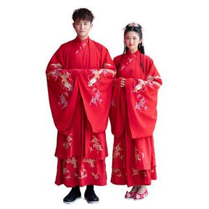 Scena noszona hanfu men chiński kostium tańca ludowego dla kobiety cosplay cosplay starożytne kostiumy bluzka tradycyjna suknia ślubna czerwona scena