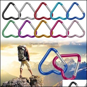 Neuheiten, Heimdekoration, Garten, Ll, Karabiner-Schlüsselanhänger, herzförmiger Schlüsselanhänger, Outdoor-Sport, Camp, Karabinerhaken, Wandern, Aluminium, Dhhqh