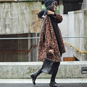 Frauen Wolle Mischungen Leopard Pelzmantel Weibliche Herbst Winter Jacke Frauen Kleidung 2022 Koreanische Warme Lange Tops Veste Homme Hiver ZT4640 Bery22