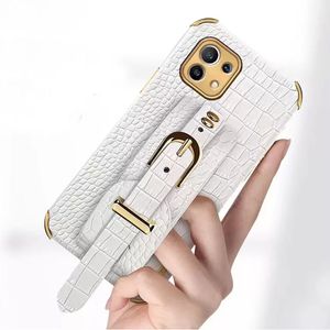 NEU 2022 Luxus Business Leder Crocodile Textur Deckung Telefon Hülle Halter Brieftasche Armbandhalterung für iPhone 13 12 11 Mini Pro Max XS XR MOQ20