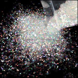 White Iridescent Glitter Irregar Flakes Resin Shaker Fillers Fillings Diy Crafts Nail Art Decorations Shiny Mermaid Sequins Drop Delivery 20