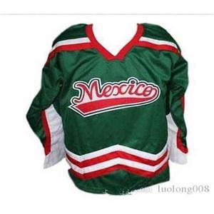 Nik1 2020 Vintage Mexico Hockey Jersey Embroidery Stitched Customize any number and name Jerseys