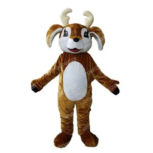 Halloween Brown Deer Mascot Costume Cartoon Rena Anime Tema Personagem Adultos Tamanho de Carnaval de Natal Festa de Aniversário