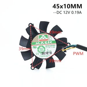 Fans kylningar MGT5012XF-W10 Högkvalitativ Ultra Quiet 5010 Grafikkortfläkt Blad 45mm diameter 39mm hål tonhöjd 12V 0,19A 4PIN PWMFANS