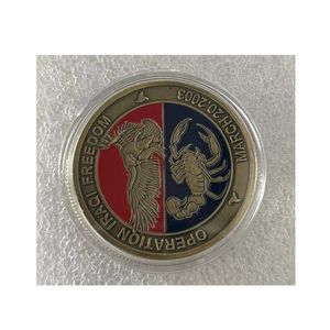 Irak Savaş Hediyelik Eşya Operasyonu Irak Özgürlük Koleksiyonu Sanat Stgeorge ve Dragon Desen Bronz Kaplama Hatıra Coin.cx