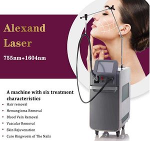 Alta qualidade Alexandritehair Remoção a laser 755nm 1064nm Pulso de comprimento e YAG para veias de pider Anomalias vasculares de remoção de pele